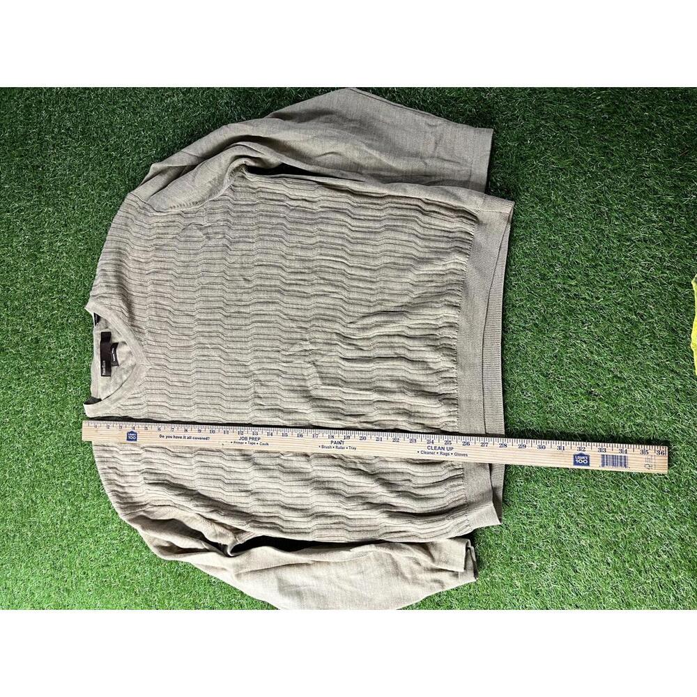 Perry Ellis‎ XL Merino Wool Sweater Beige V-Neck